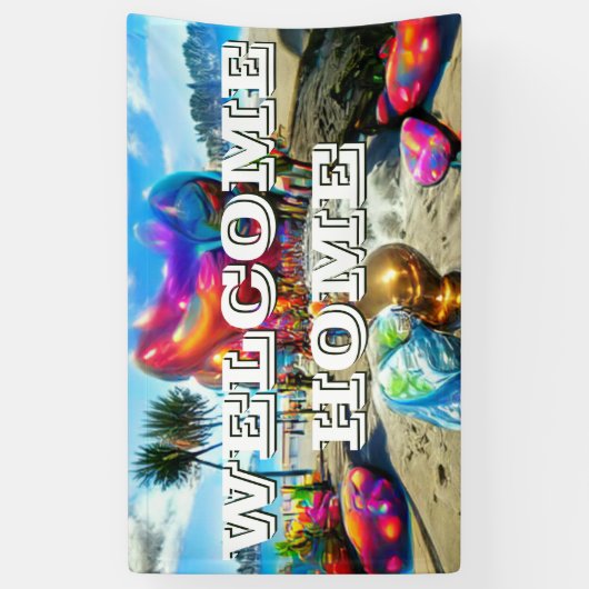 Custom 3 'x 5' Welkom Home Vinyl Banner - Persoon (Verticaal)