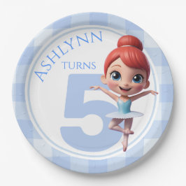 Custom 3D Cute Blue Ballerina Girls Birthday | Papieren Bordje