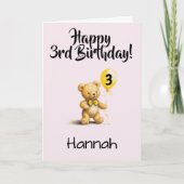 Custom 3rd Birthday Congratulations, Personalized Kaart (Voorkant)