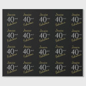 Custom 40 and Fabulous Fortieth Birthday Cadeaupapier (Vlak)