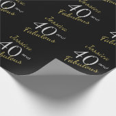 Custom 40 and Fabulous Fortieth Birthday Cadeaupapier (Hoek)