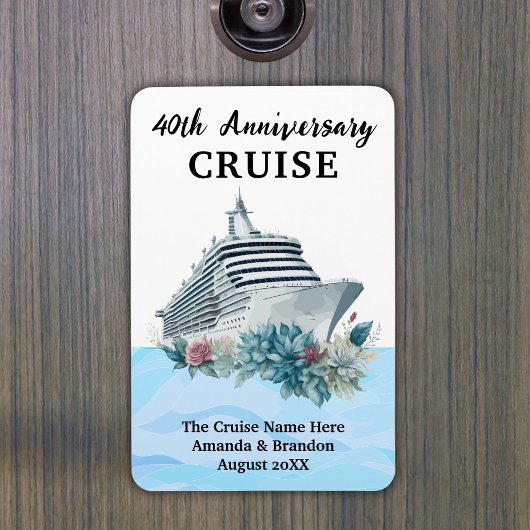 Custom 40th Anniversary Cruise Cabin Door Magneet