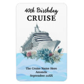 Custom 40th Birthday Cruise Cabin Door Magneet (Verticaal)