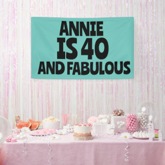 CUSTOM 40TH BIRTHDAY FABULOUS PARTY BANNER