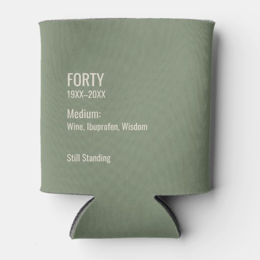 Custom 40th Birthday Funny Museum Label Chic Blikjeskoeler (Voorkant)