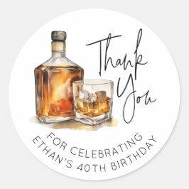 Custom 40th Birthday Whiskey/Bourbon Sticker Favor