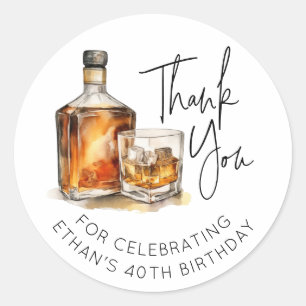 Custom 40th Birthday Whiskey/Bourbon Sticker Favor