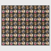 Custom 4 Circle Photo Collage Black And Gold Cadeaupapier (Vlak)