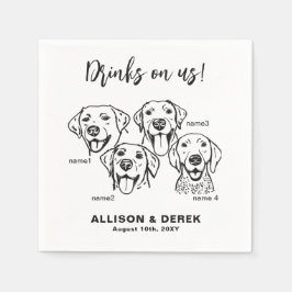 Custom 4 Dogs Drink Op Mij Servet
