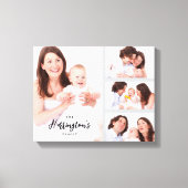 Custom 4 Family Photos Collage Rectangle Frame Canvas Afdruk (Voorkant)