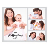 Custom 4 Family Photos Collage Rectangle Frame Foto Afdruk (Voorkant)