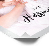 Custom 4 Family Photos Collage Rectangle Frame Foto Afdruk (Hoek)