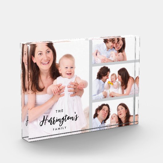 Custom 4 Family Photos Collage Rectangle Frame Fotoblokken (Links)