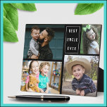 Custom 4 foto collage beste oom ooit fotoplaat<br><div class="desc">Foto collage plaque met beste oom ooit typografie te personaliseren met 4 afbeeldingen. De multi foto plaquette maakt een uniek aandenken cadeau voor de speciale oom.</div>