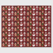 Custom 4 foto familie gezicht foto kerstcadeau cadeaupapier (Vlak)