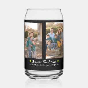 Custom 4 foto grootste vader ooit vader's blikvorm glas