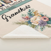 Custom 4 foto kleinkinderen bloemen groen sherpa deken (3/4)