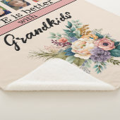 Custom 4 foto kleinkinderen bloemen roze sherpa deken (3/4)