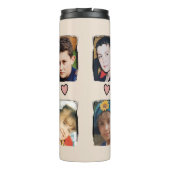 Custom 4 foto kleinkinderen bloemig roze thermosbeker (Achterkant)
