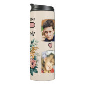 Custom 4 foto kleinkinderen bloemig roze thermosbeker (Geroteerd rechts)