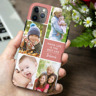 Custom 4 Foto Nana Life is het beste leven Zee roz Case-Mate iPhone Case