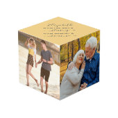 Custom 4 Foto Uw leven was een Zegen Memorial Kubus (Voorkant hoekig)