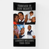 Custom 4 Fotocollage Begrafenisgraf Hoesje Banner (Verticaal)