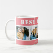 Custom 4 Photo Best Mom Ever Pink Coffee Mug Koffiemok (Links)