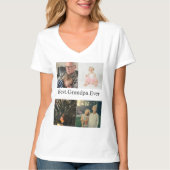 Custom 4 Photo Collage Best Grandpa Ever T-shirt (Voorkant)