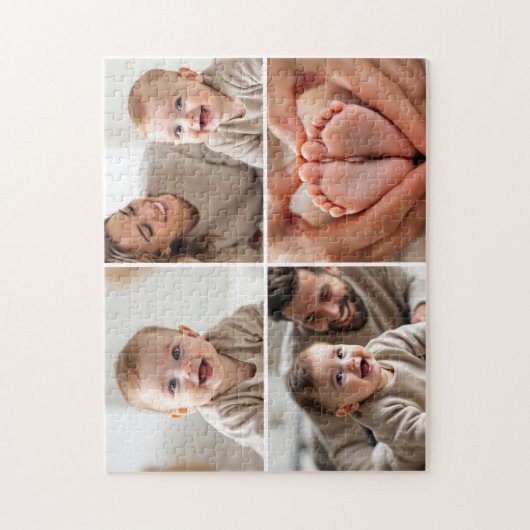 Custom 4 Photo Collage Cute Baby  Legpuzzel (Verticaal)