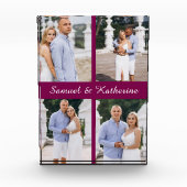 Custom 4 Photo Collage Script Name Acrylic Block Fotoblokken (Voorkant)