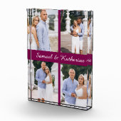 Custom 4 Photo Collage Script Name Acrylic Block Fotoblokken (Rechts)