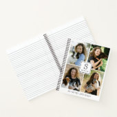 Custom 4 Photo Collage with Monogram Name and Text Notitieboek (Binnen)