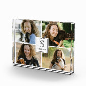 Custom 4 Picture Collage with Monogram and Name   Fotoblokken (Rechts)