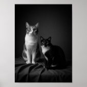 Custom 4K Black & White Pet Portrait Poster  (Voorkant)