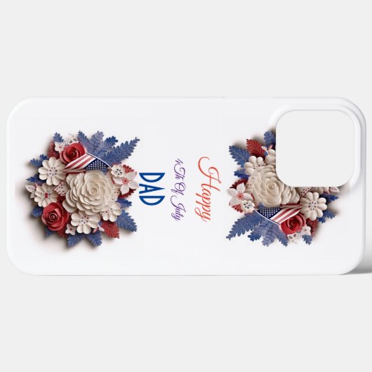 Custom 4th of July: 3D Patriottische Bloemen Case-Mate iPhone Case (Achterkant (horizontaal))