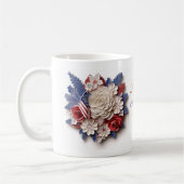 Custom 4th of July: 3D Patriottische Bloemen Koffiemok (Links)
