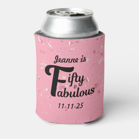 Custom 50 en Fabulous Happy Fiftieth Verjaardag Blikjeskoeler (Blikje Achterkant)