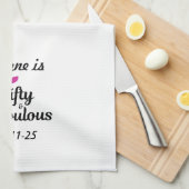 Custom 50 en Fabulous Happy Fiftieth Verjaardag Theedoek (Quarter Fold)