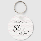 Custom 50 en fabulous Roze Zwart 50ste verjaardag Sleutelhanger (Achterkant)