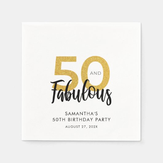 Custom 50 en Fabulous Verjaardag Party Paper Servet (Voorkant)