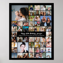 Custom 50 Picture Photo Collage 50th Birthday Poster
