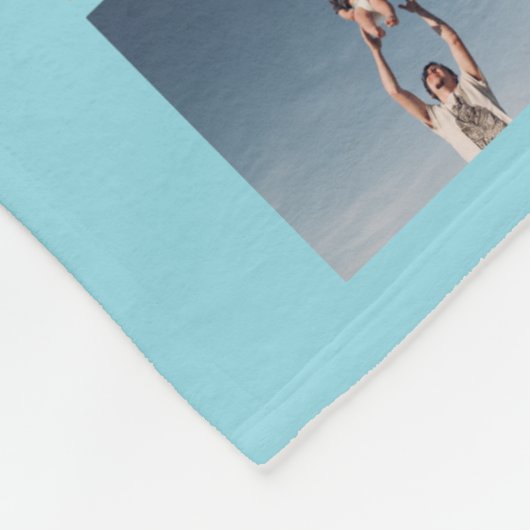 Custom 50 Picture Photo Collage Memory Baby Blue Fleece Deken (Hoek)