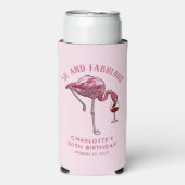 Custom 50th Birthday 50 and Fabulous Flamingo Seltzer Blikjeskoeler (Seltzer Voorkant)