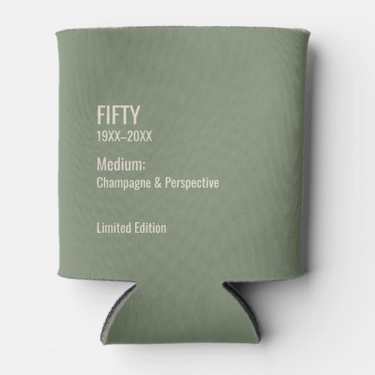 Custom 50th Birthday Funny Museum Label Chic Blikjeskoeler (Voorkant)