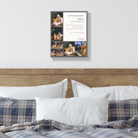 Custom 50th Birthday Photo Collage Canvas Print (Insitu (Slaapkamer))