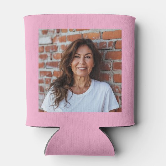 Custom 50th Birthday Pink Gold With Photo Blikjeskoeler (Achterkant)