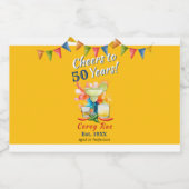 Custom 50th Birthday Tequila Margarita Fiesta Likeurfles Etiket (Enkel label)