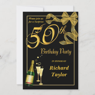 Custom 50th - Fun and Festive Champagne Kaart
