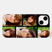 Custom 5 fotocollage Sjabloon zwart Case-Mate iPhone Case (Achterkant (horizontaal))